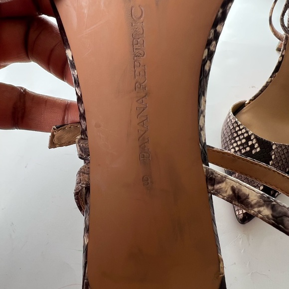 Banana republic snake skin brown/black size 9 pointes toe/ pencil heel… - Picture 6 of 7